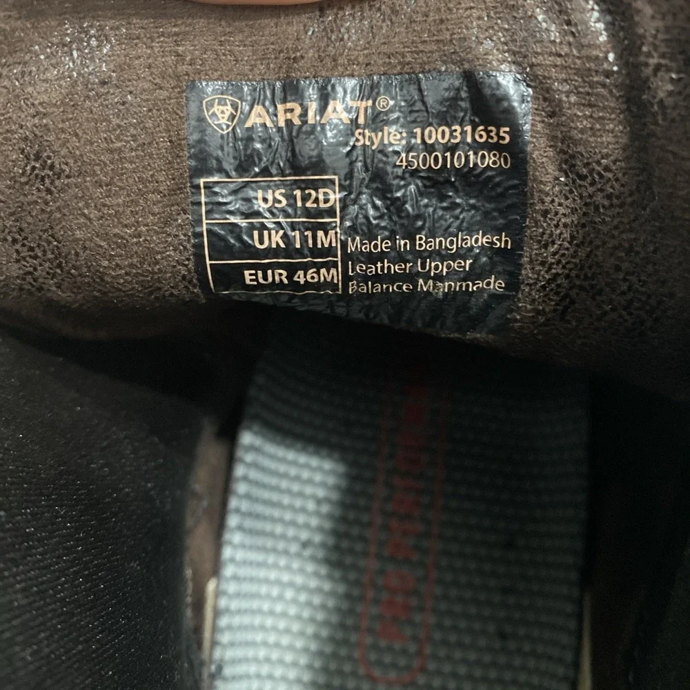 Ariat Mens 12D Midtown Rambler Square Toe Pull On Boot Dark Brown Leather Casual